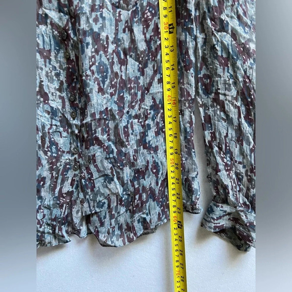 Jigsaw multi coloured silk ruffle long sleeve blouse Sz 10 - Picture 11 of 12